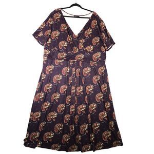 Lady Voluptuous London Womens 30 32 Dress Mandala Chameleon Novelty Print Midi